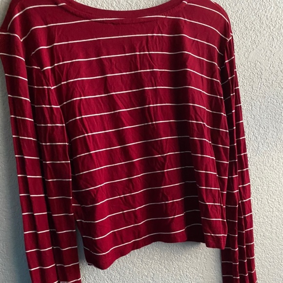 Forever 21 Red And White Striped Long Sleeve Shirt - Picture 3 of 3